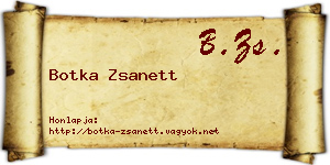 Botka Zsanett névjegykártya
